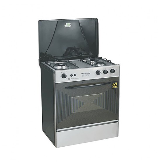 Welcome 3 Burner Gas Cooking Range Wc-777 - Black And Grey